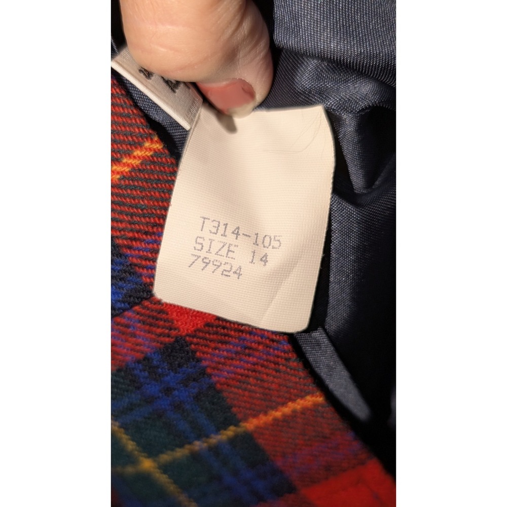 Vintage 1970s–80s Pendleton Red Tartan Plaid 100% Virgin Wool Blazer Size 14 USA - Picture 5 of 9
